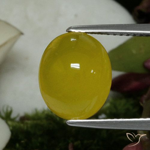 4.19ct Natural Medium Yellow Agate, Oval, Translucent