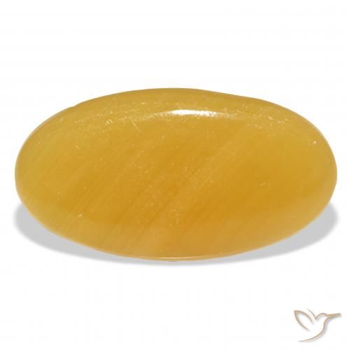 53.06ct Natural Golden-Orange Calcite, Oval, Translucent, Photo A
