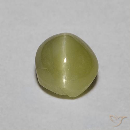 0.52ct Natural Yellowish Green Chrysoberyl Cat's Eye, Oval, Translucent