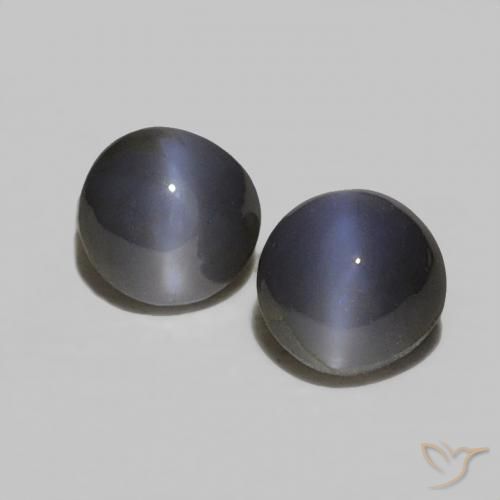 0.51ctw Natural Black Gray Chrysoberyl Cat's Eye, Oval, Opaque