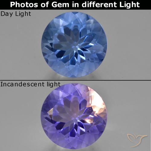14.74ct Natural Dark Blue Color-Change Fluorite, Round, VS