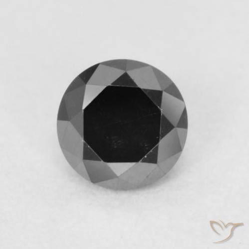 0.20ct Natural Black Diamond, Round, Opaque