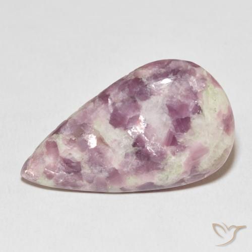 21.06ct Natural Multicolor Lepidolite, Pear Shape, Opaque