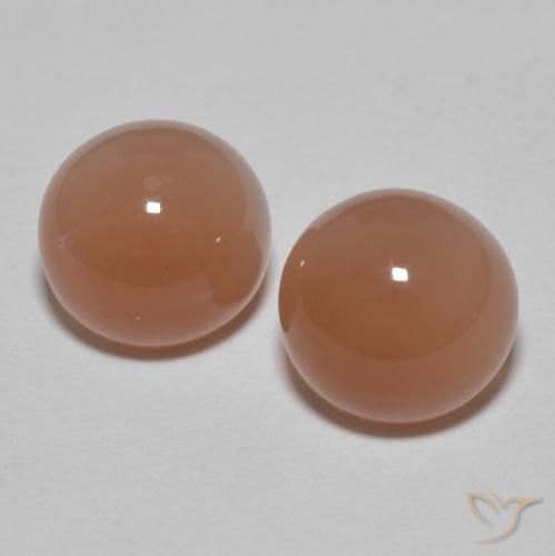 2.92ctw Natural Brownish Peach Moonstone, Round, Translucent