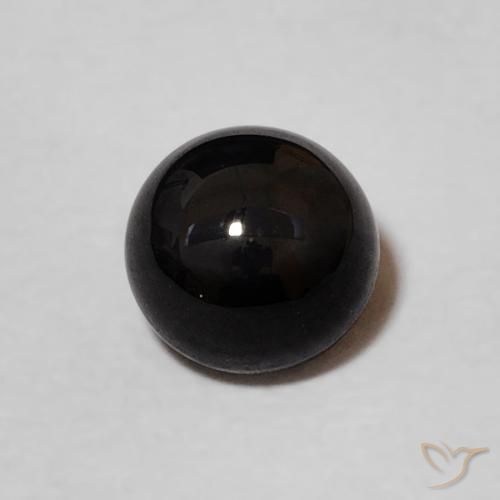 0.99ct Natural Black Onyx, Round, Opaque, Photo A