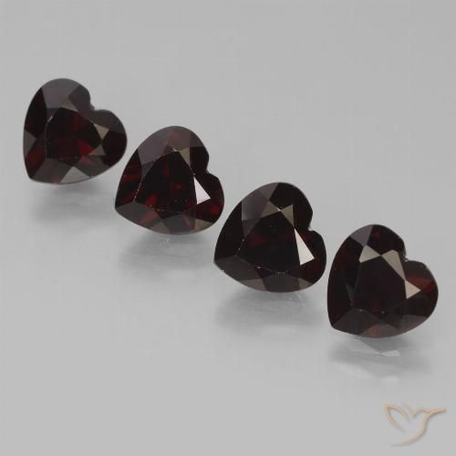 3.81ctw Natural Dark Red Pyrope Garnet, Heart, VVS-VS