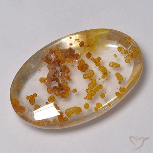 23.59ct Natural Multicolor Quartz With Marcasite, Oval, Transparent