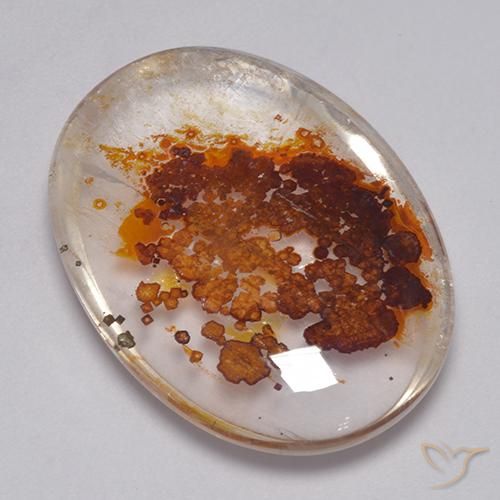 35.09ct Natural Multicolor Quartz With Marcasite, Oval, Transparent