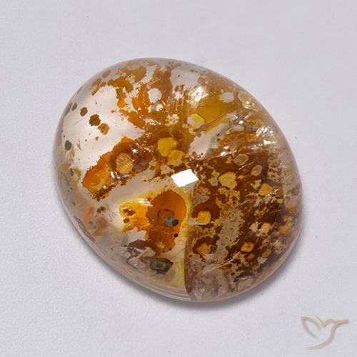 23.49ct Natural Multicolor Quartz With Marcasite, Oval, Transparent