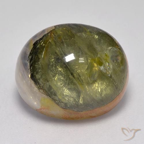 15.61ct Natural Multicolor Quartz With Marcasite, Oval, Translucent