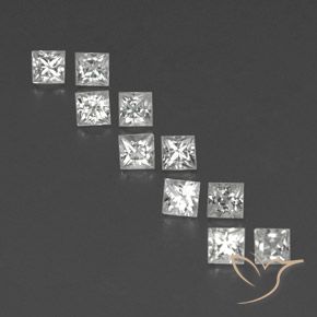 1.40ctw Natural Clear White Sapphire, Square, VVS-VS