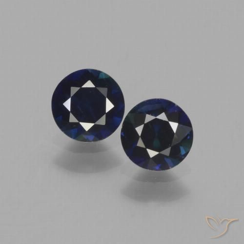 1.11ctw Natural Night Blue Sapphire, Round, VS