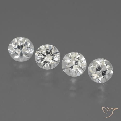 1.60ctw Natural White Sapphire, Round, VVS-VS