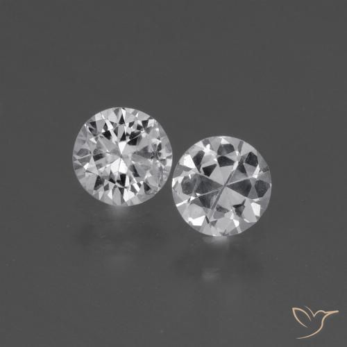 0.76ctw Natural Clear White Sapphire, Round, VS