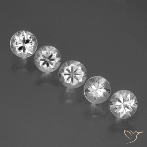 2.12ctw Natural White Sapphire, Round, VVS-VS