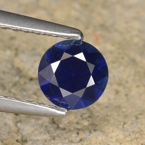 0.62ct Natural Dark Blue Sapphire, Round, VVS-VS
