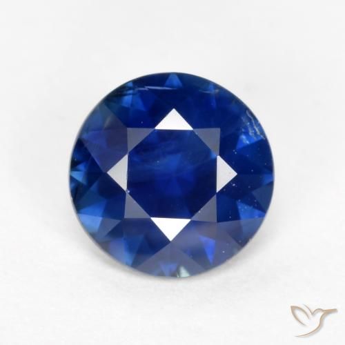 0.61ct Natural Midnight Blue Sapphire, Round, VS