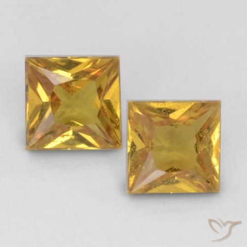 0.58ctw Natural Honey Yellow Sapphire, Square, VS
