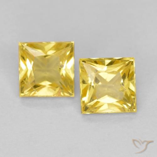 0.59ctw Natural Tuscany Yellow Sapphire, Square, VS