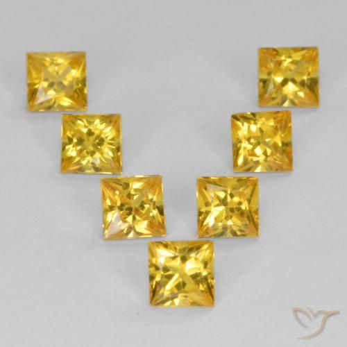 1.06ctw Natural Golden Sapphire, Square, VS