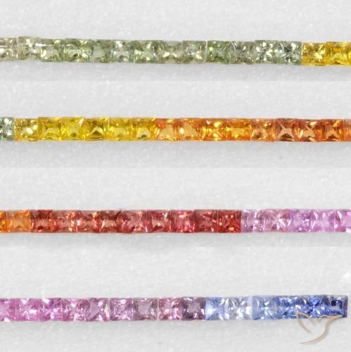 8.29ctw Natural Multicolor Sapphire, Square, VS