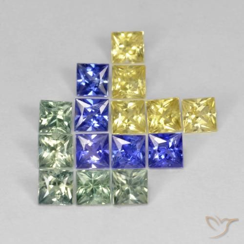 2.75ctw Natural Multicolor Sapphire, Square, VS